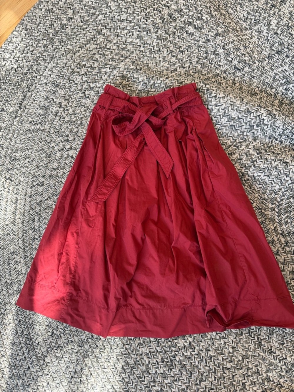 Uniqlo red burgundy maxi skirt cotton blend - Picture 7 of 7